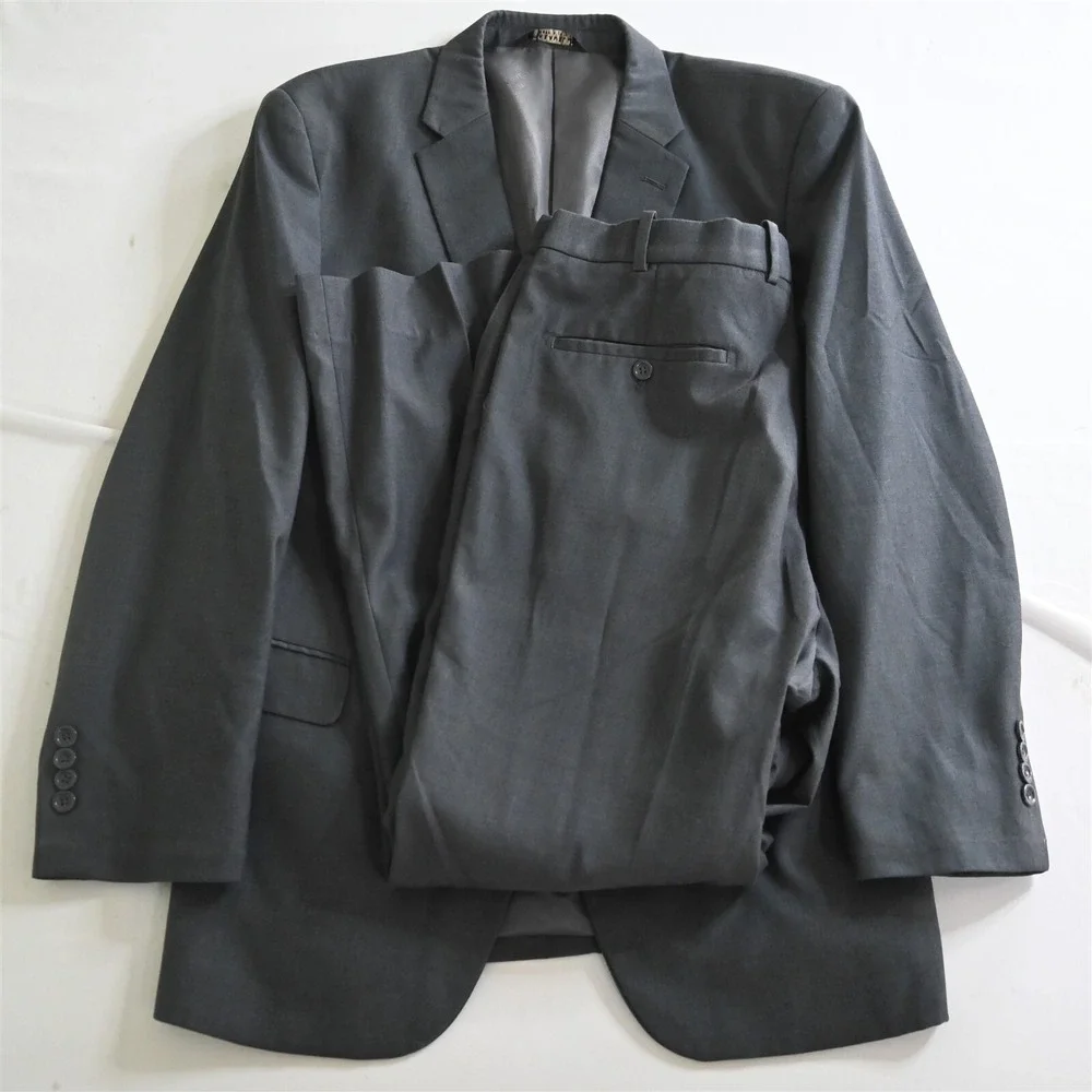 Caravelli 46R 36x30 Gray Oxford Super 150s Mens Jacket Pants Suit